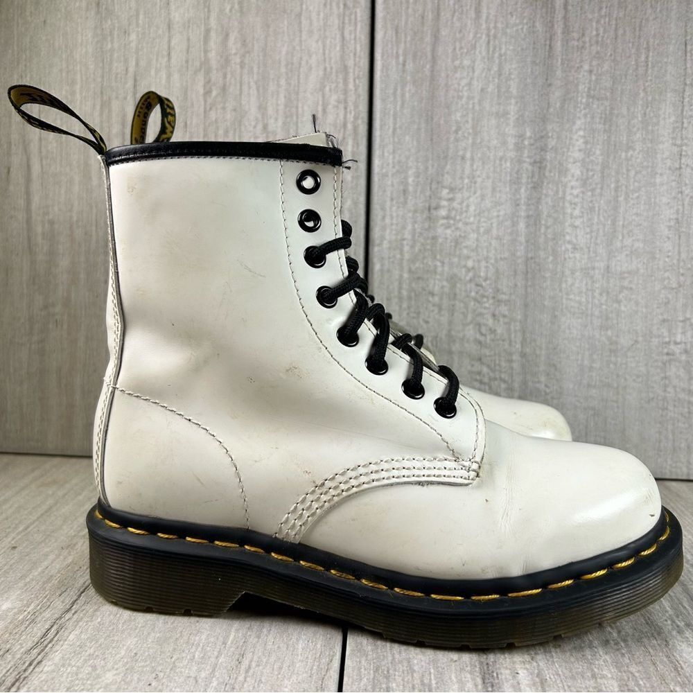 Dr. Martens Docs 1460 White Lace Up Combat Boots Women’s Size 5